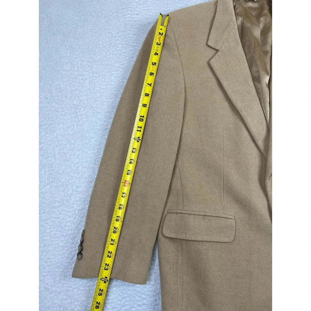 Bill Blass Blazer Mens 46R Camel Hair Tan Sport Coat Classic Two Button Made USA